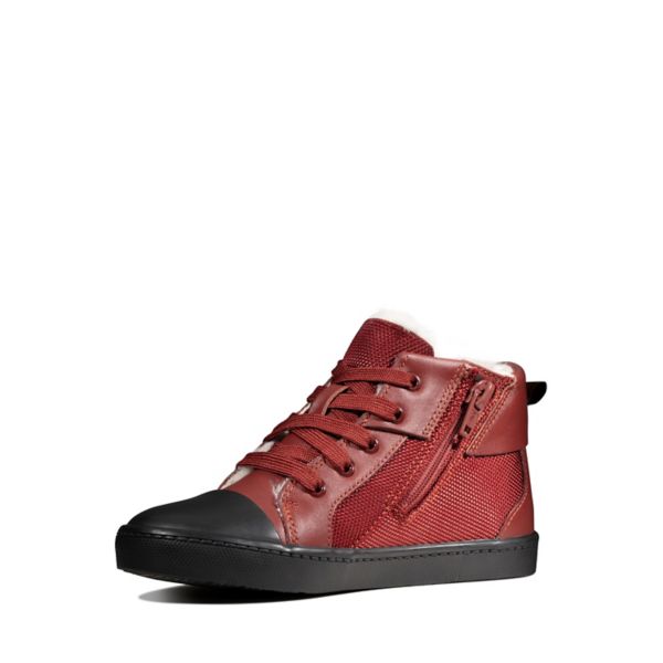 Clarks Girls City Peak Kid Casual Shoes Dark Red | CA-5643017